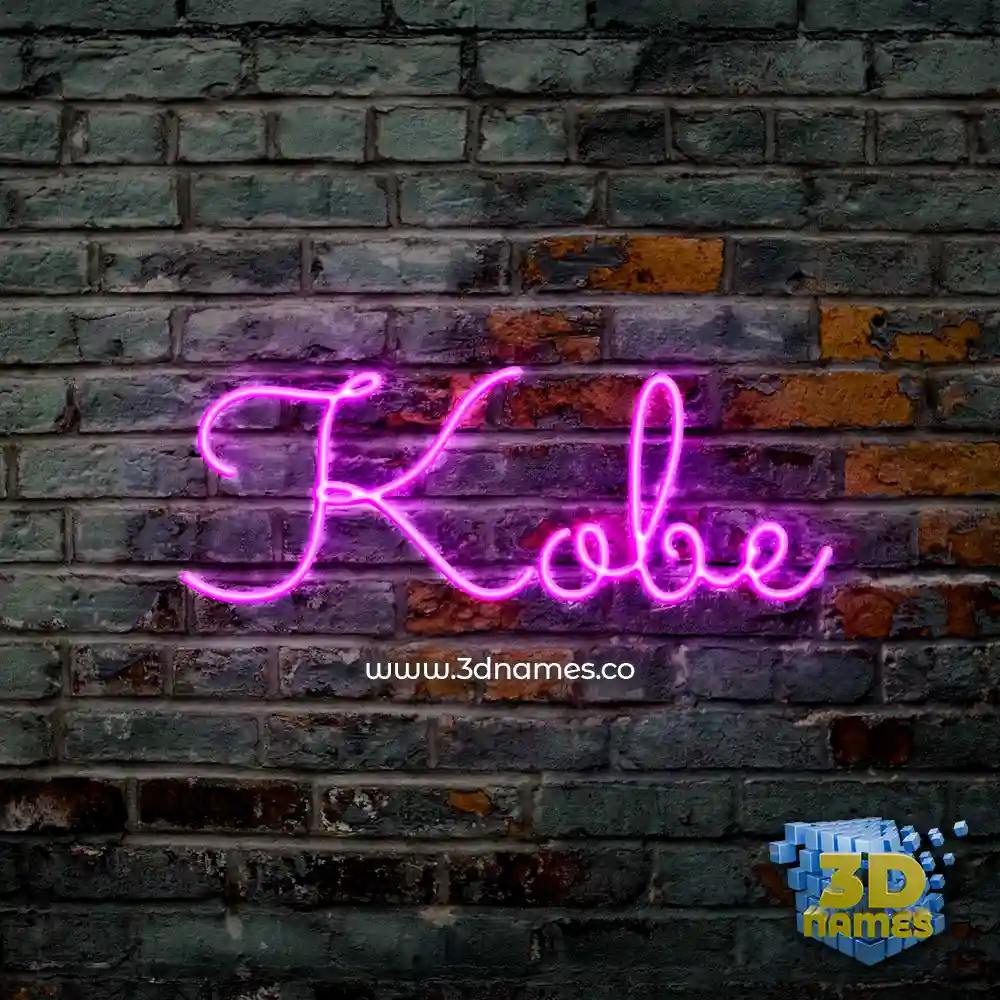 kobe in Pink Neon style - 3D name wallpaper