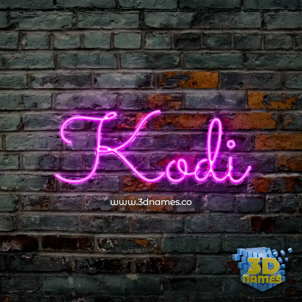 kodi in Pink Neon style - 3D name wallpaper