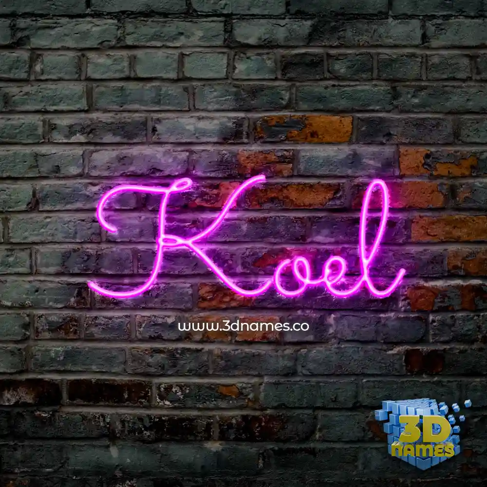 koel in Pink Neon style - 3D name wallpaper