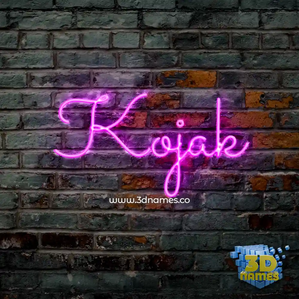 kojak in Pink Neon style - 3D name wallpaper