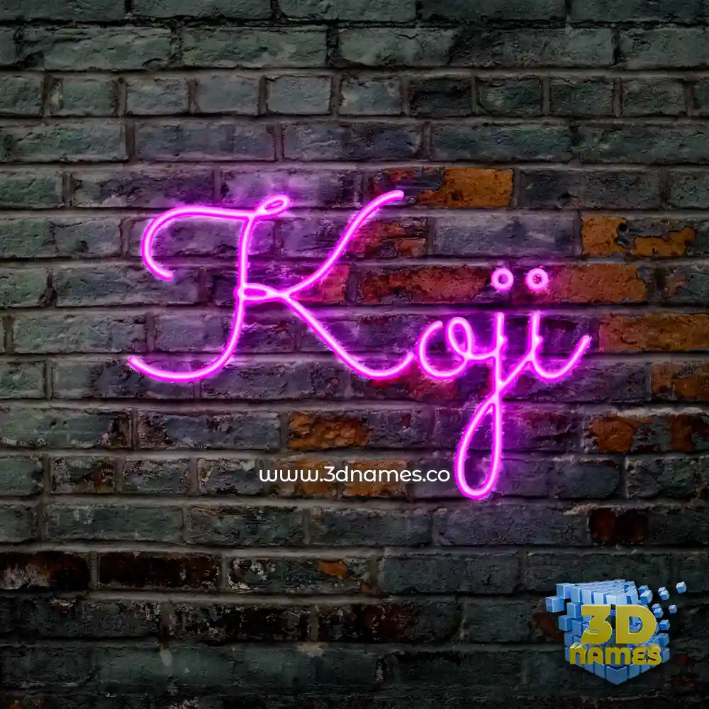 koji in Pink Neon style - 3D name wallpaper