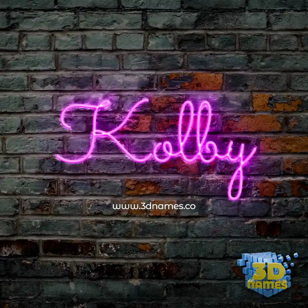 kolby in Pink Neon style - 3D name wallpaper