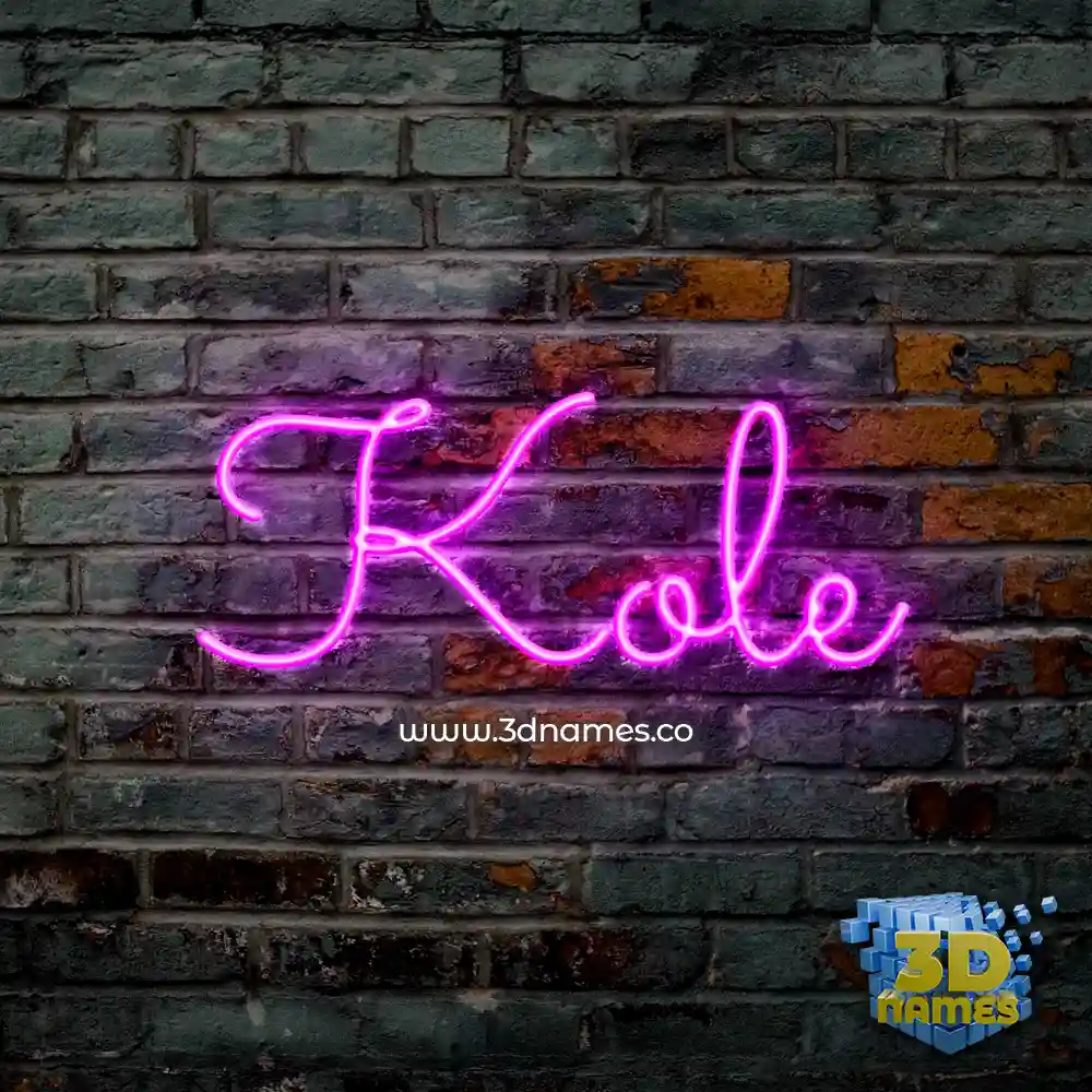 kole in Pink Neon style - 3D name wallpaper