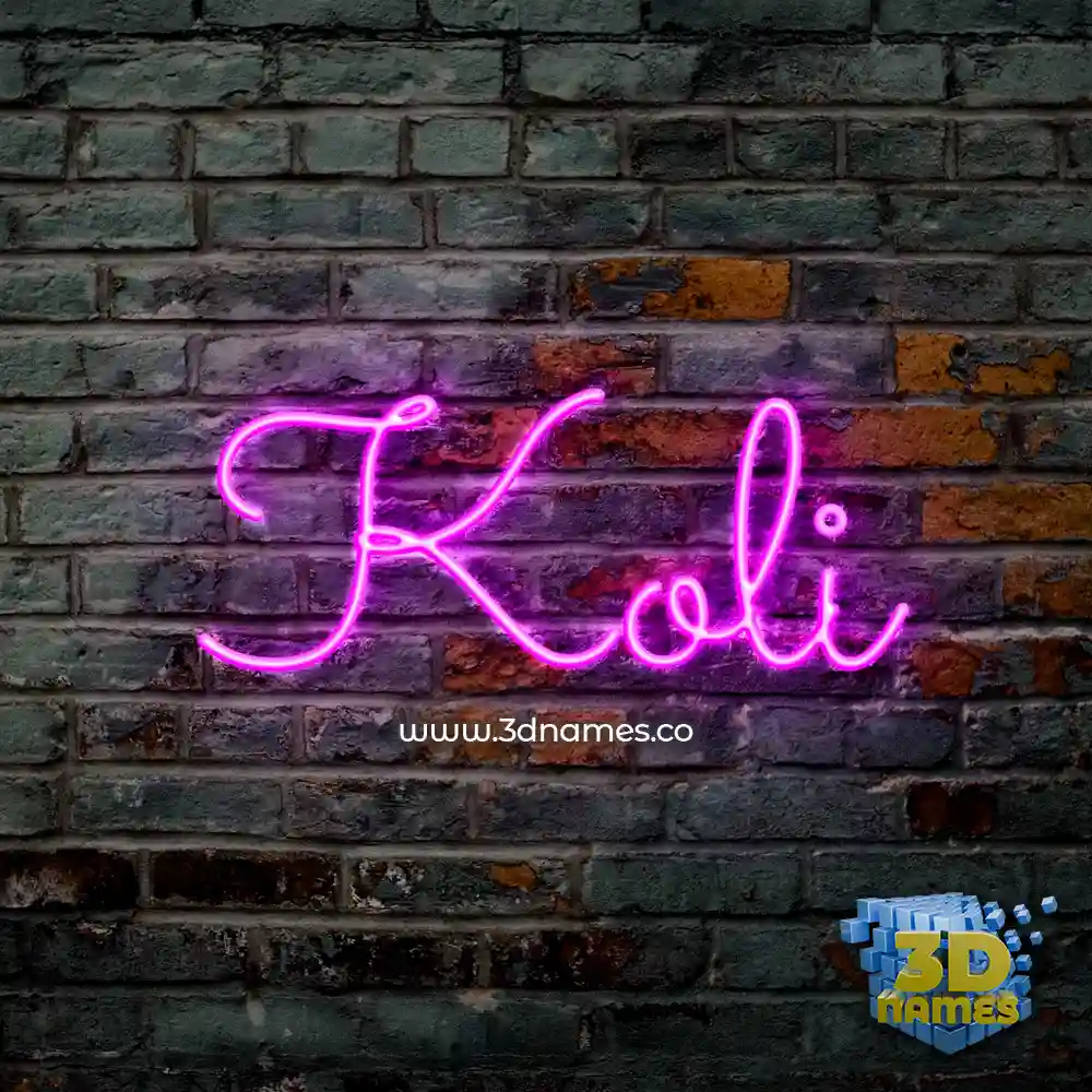 koli in Pink Neon style - 3D name wallpaper
