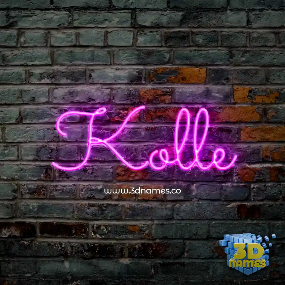 kolle in Pink Neon style - 3D name wallpaper