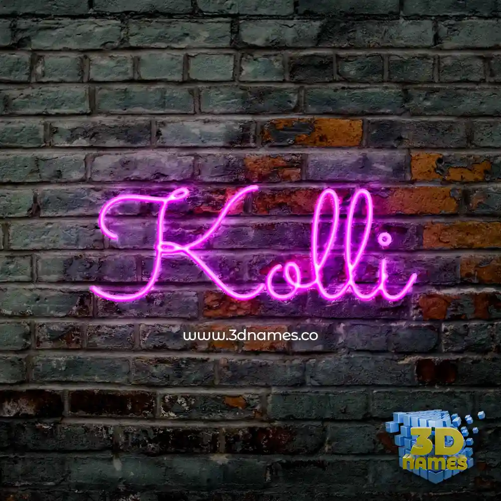 kolli in Pink Neon style - 3D name wallpaper