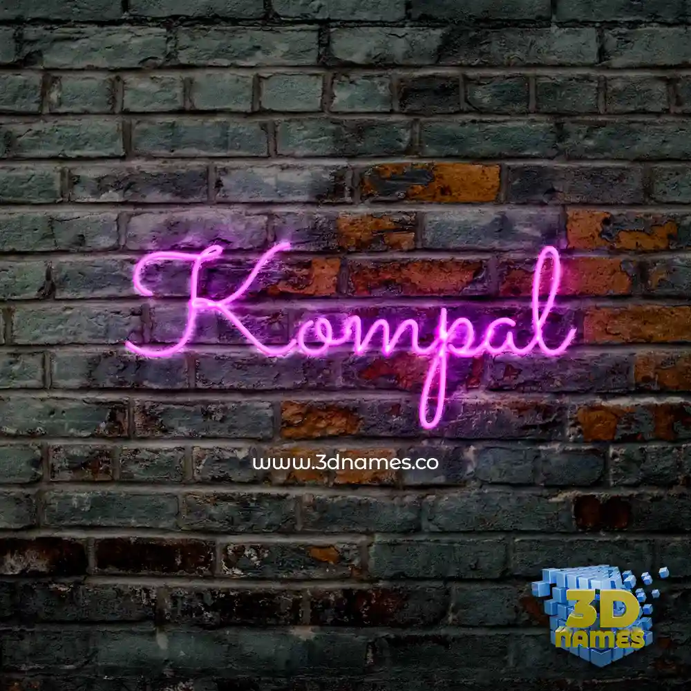 kompal in Pink Neon style - 3D name wallpaper