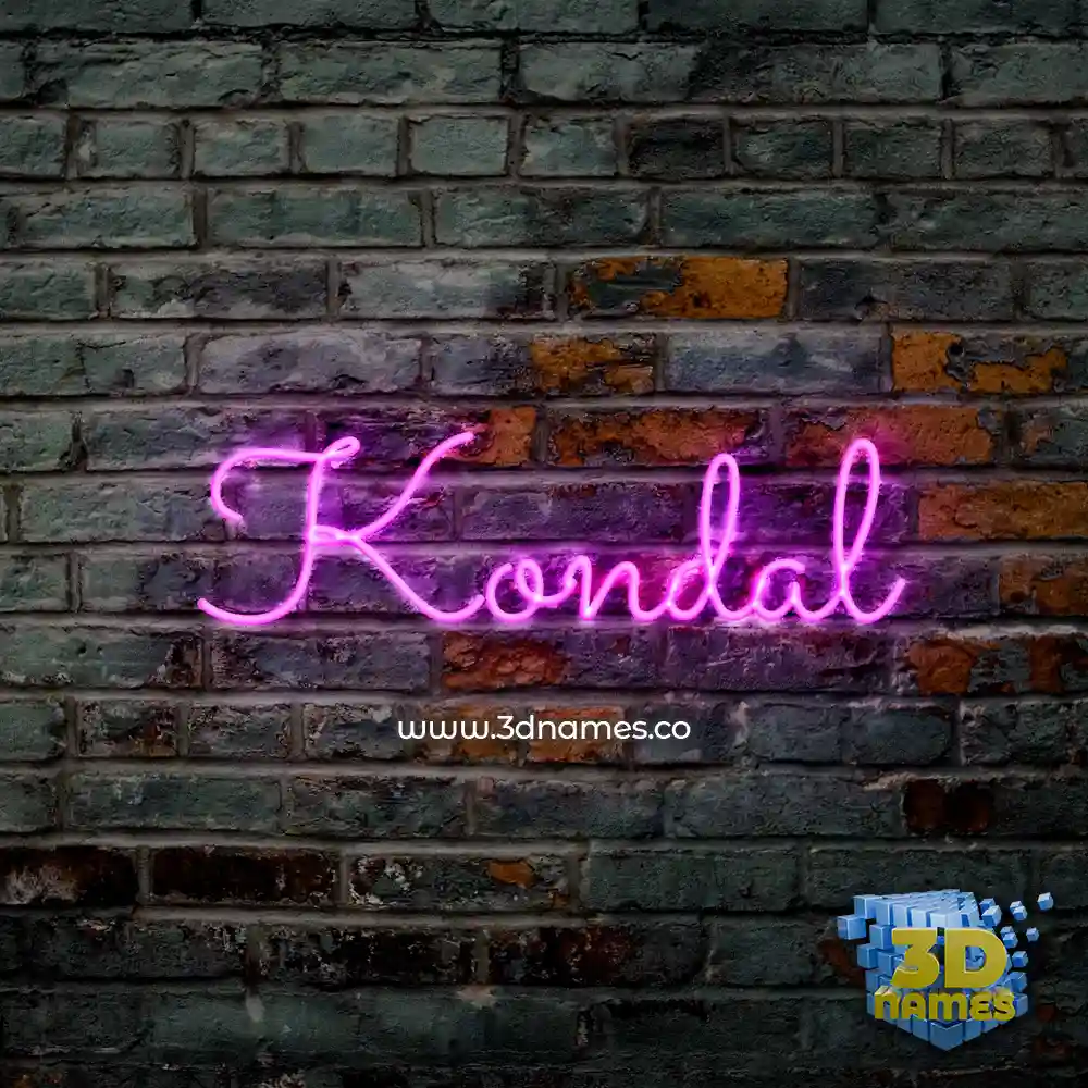 kondal in Pink Neon style - 3D name wallpaper