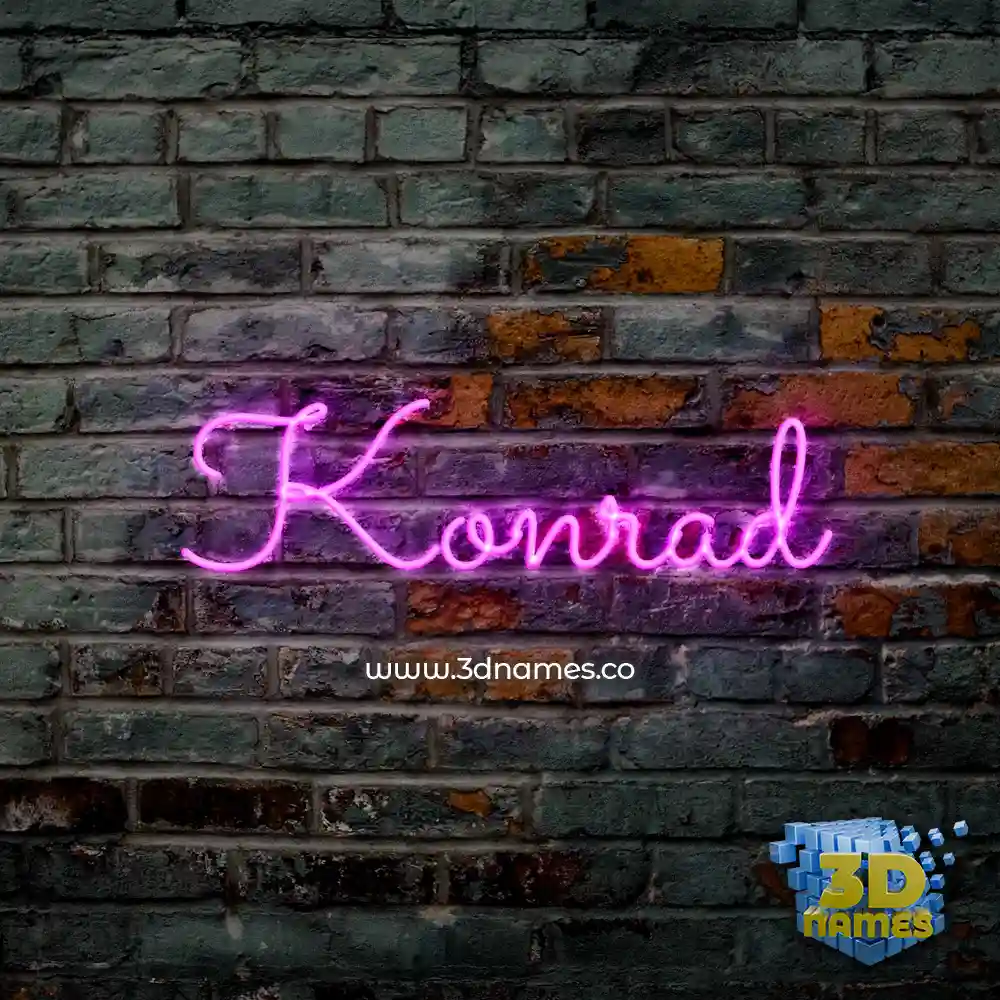 konrad in Pink Neon style - 3D name wallpaper