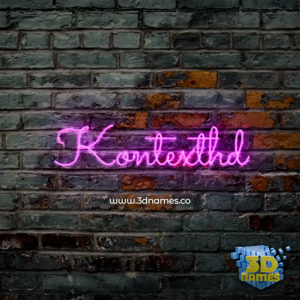 kontexthd in Pink Neon style - 3D name wallpaper