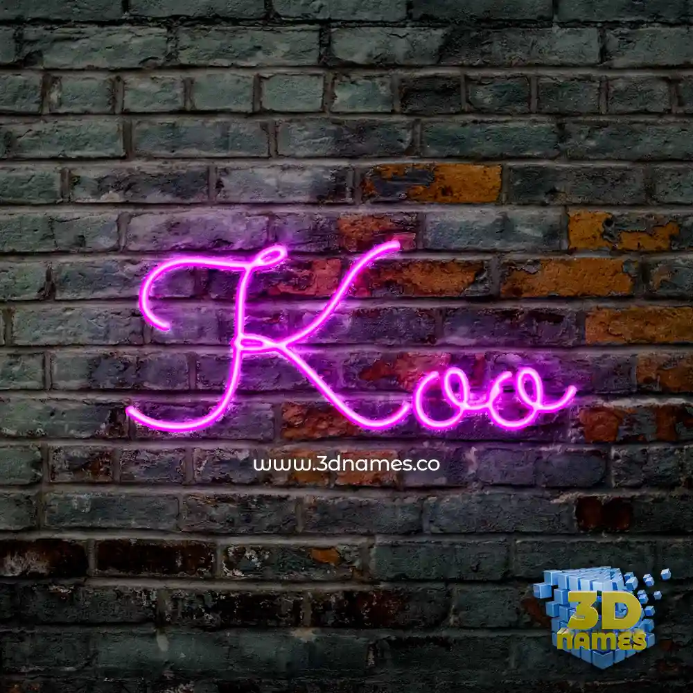 koo in Pink Neon style - 3D name wallpaper