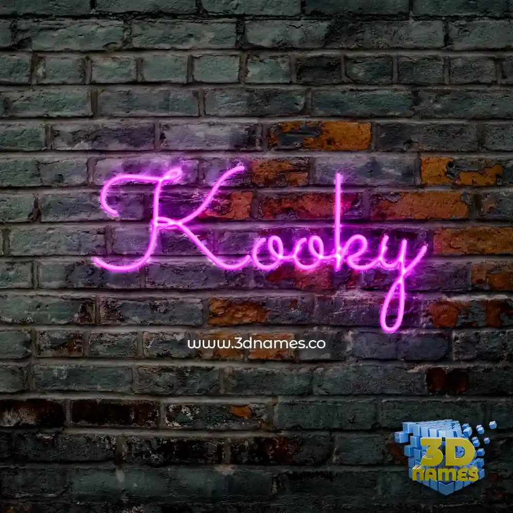 kooky in Pink Neon style - 3D name wallpaper