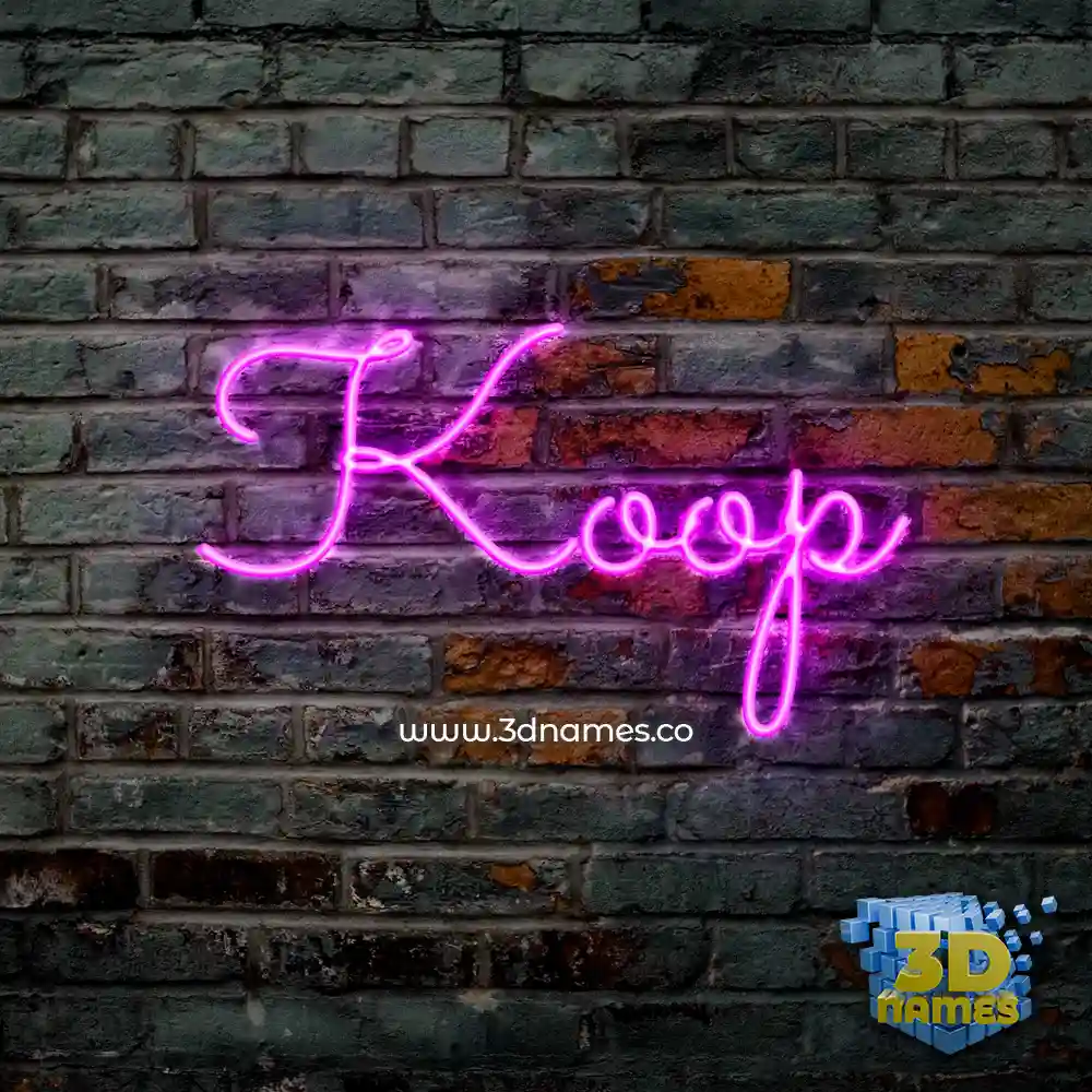 koop in Pink Neon style - 3D name wallpaper