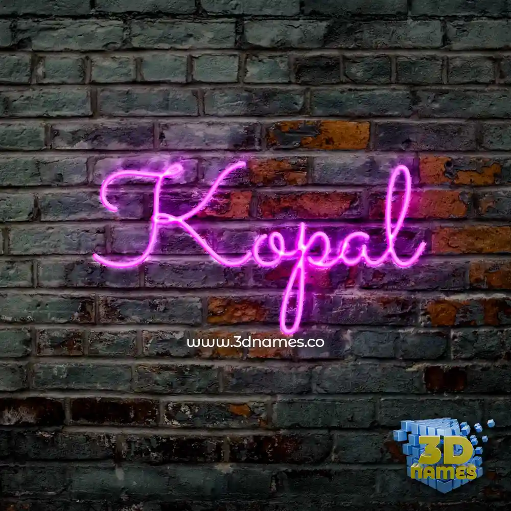 kopal in Pink Neon style - 3D name wallpaper