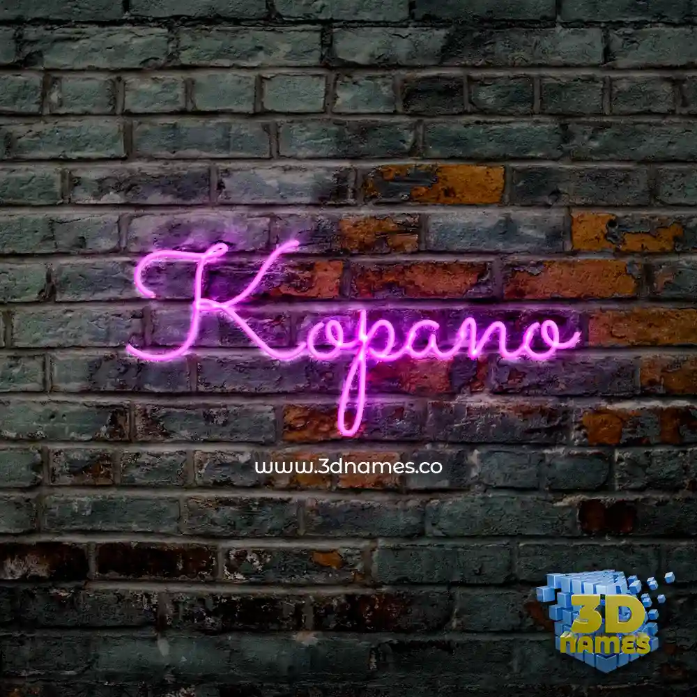 kopano in Pink Neon style - 3D name wallpaper
