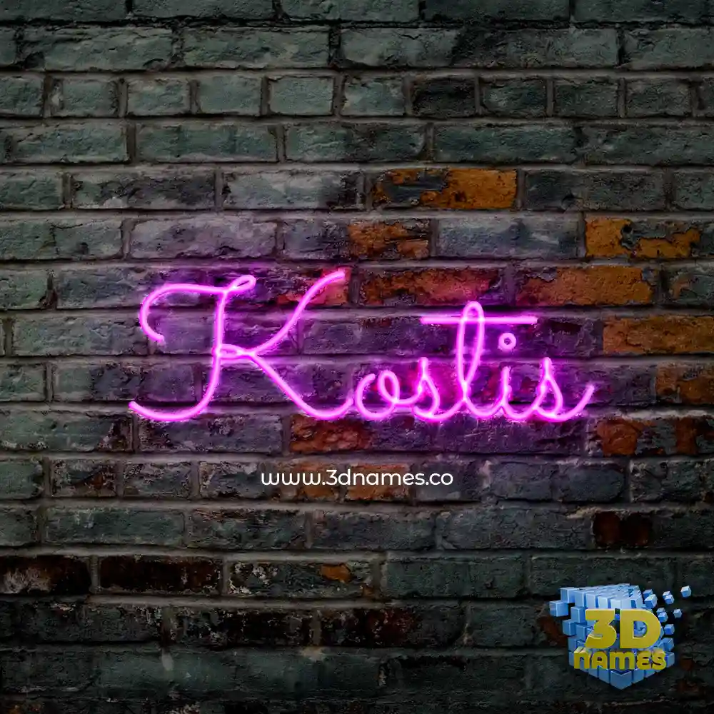 kostis in Pink Neon style - 3D name wallpaper