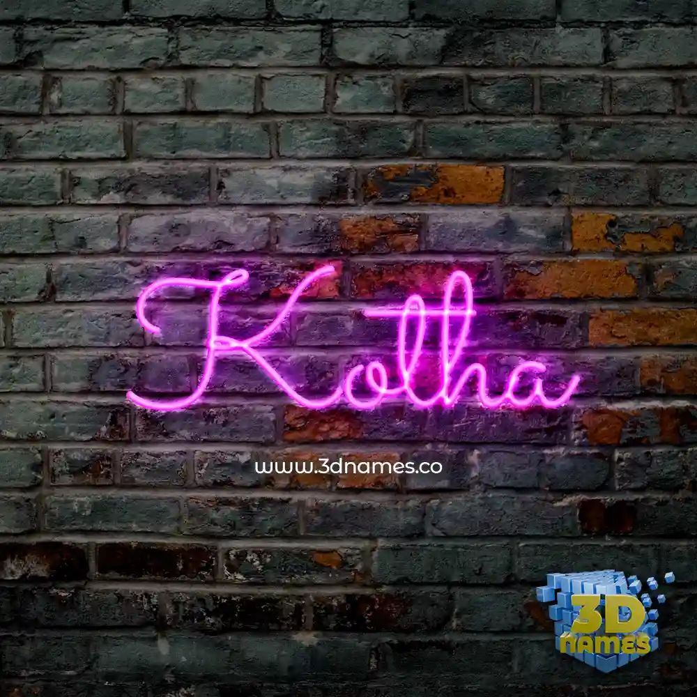 kotha in Pink Neon style - 3D name wallpaper