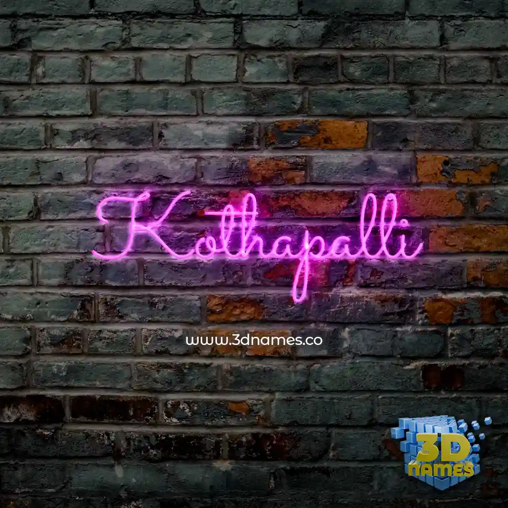 kothapalli in Pink Neon style - 3D name wallpaper