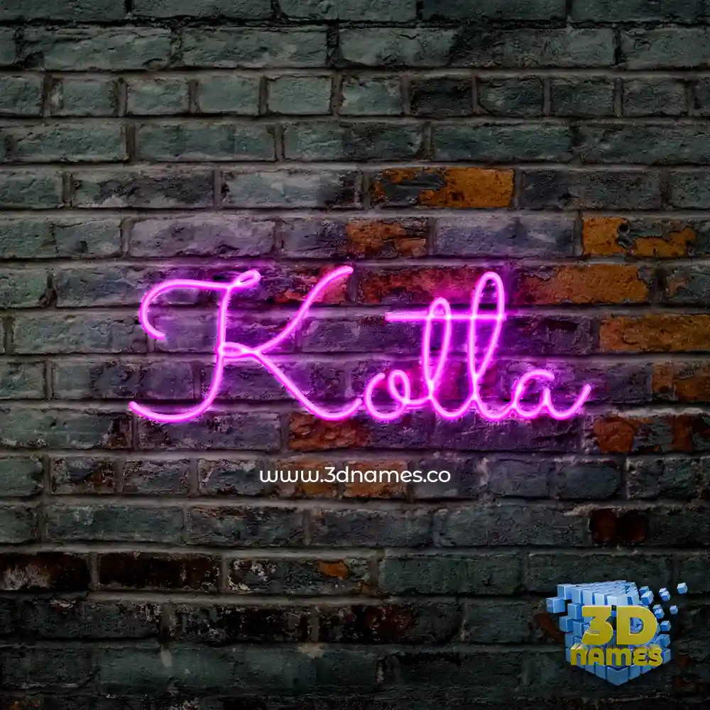kotla in Pink Neon style - 3D name wallpaper