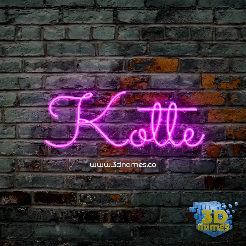 kotte in Pink Neon style - 3D name wallpaper
