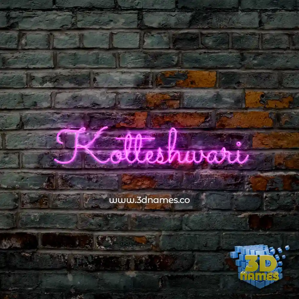 kotteshwari in Pink Neon style - 3D name wallpaper