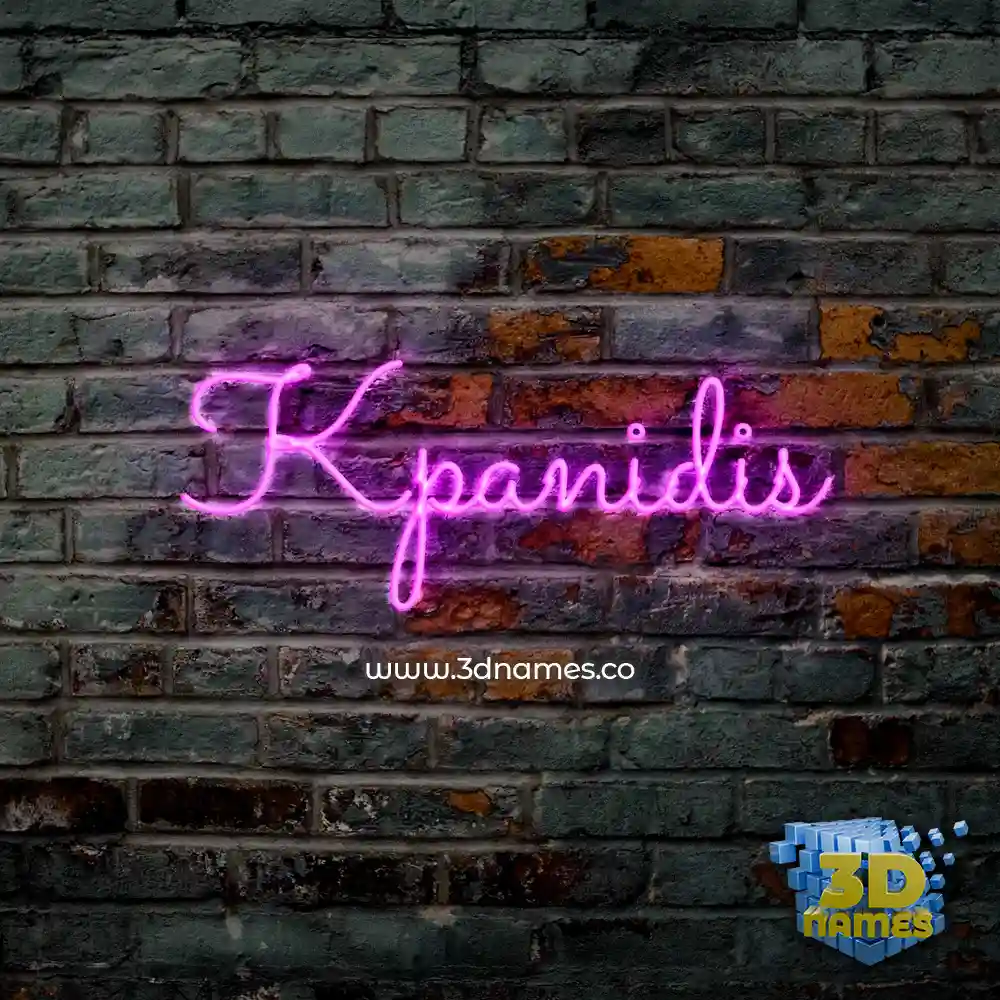 kpanidis in Pink Neon style - 3D name wallpaper