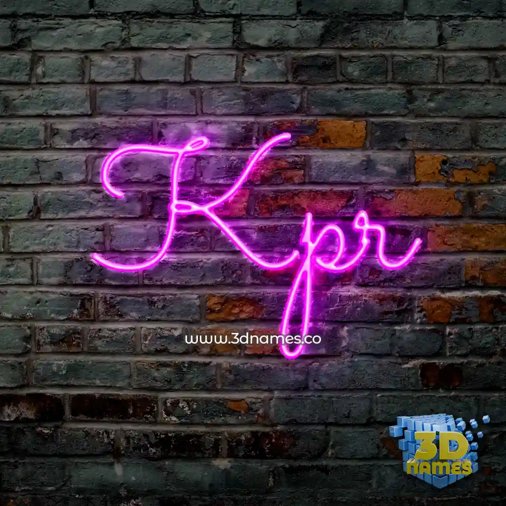 kpr in Pink Neon style - 3D name wallpaper