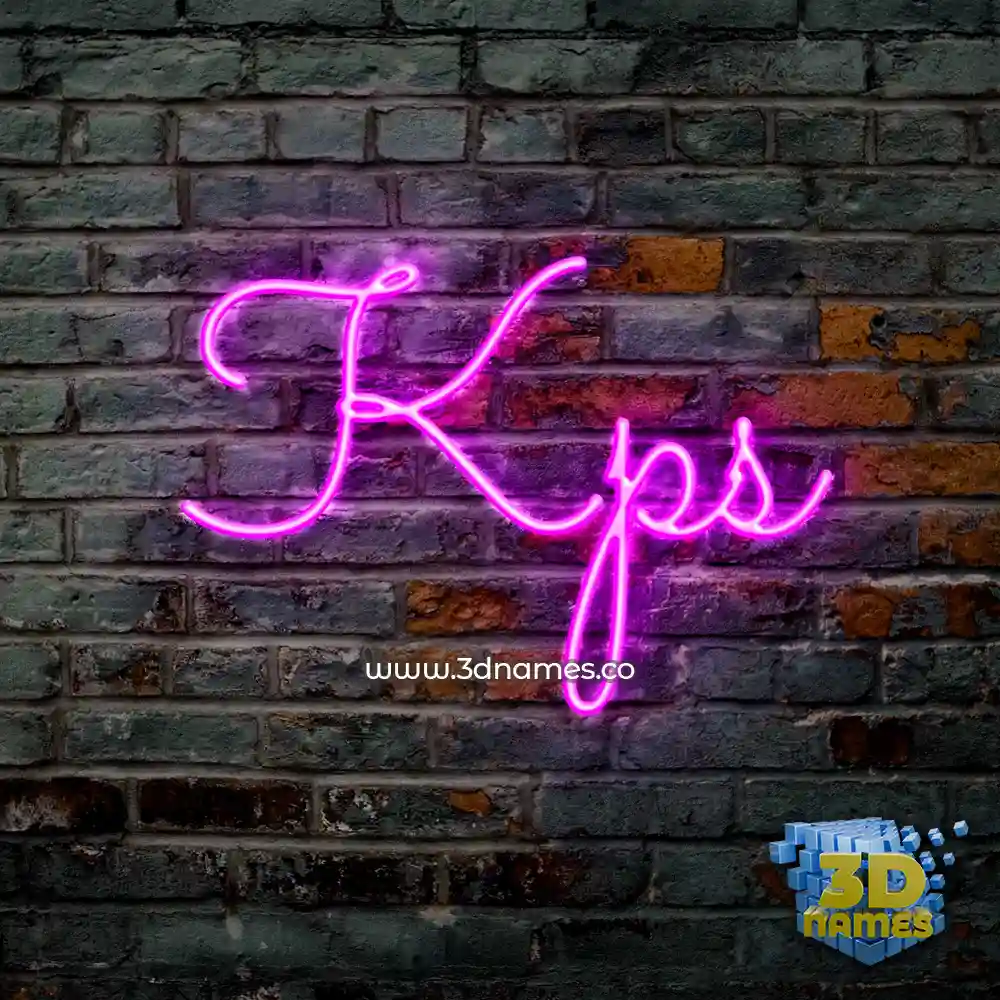 kps in Pink Neon style - 3D name wallpaper