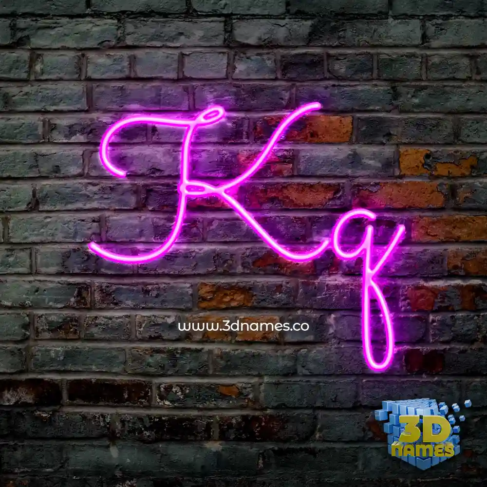 kq in Pink Neon style - 3D name wallpaper