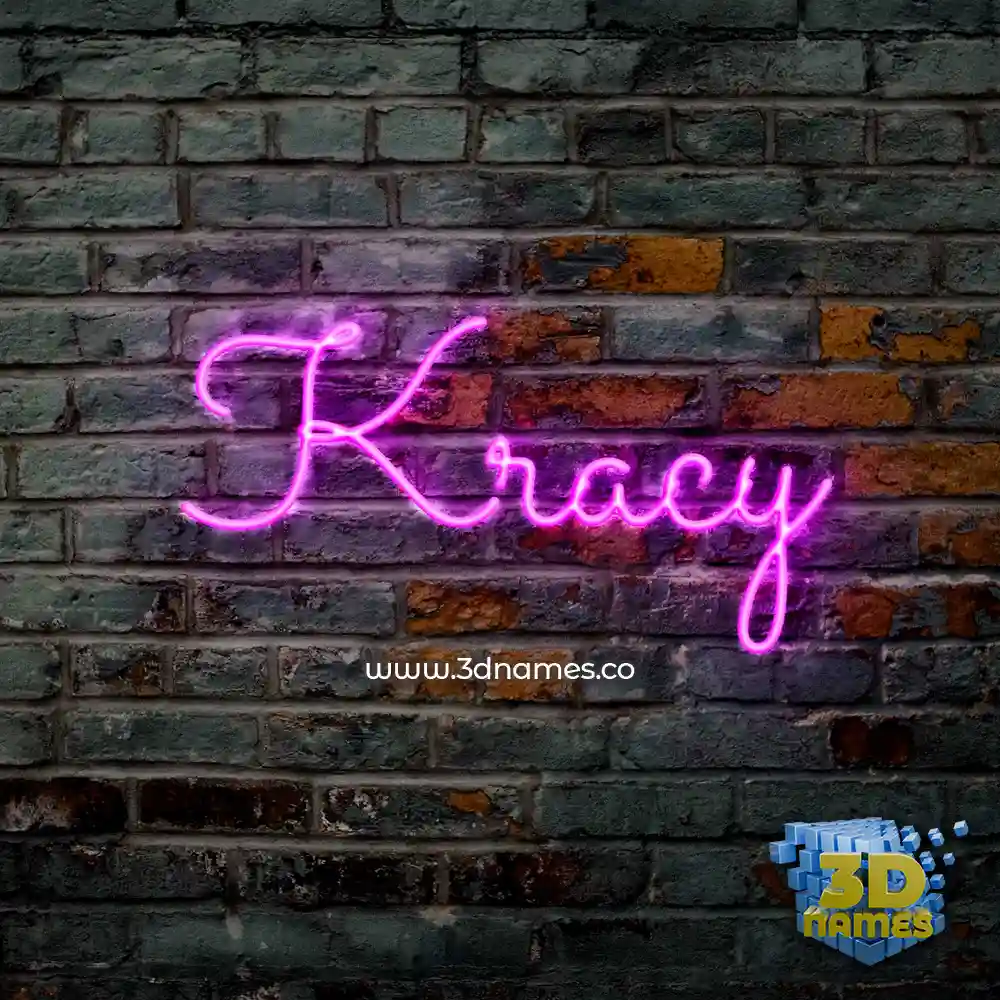 kracy in Pink Neon style - 3D name wallpaper