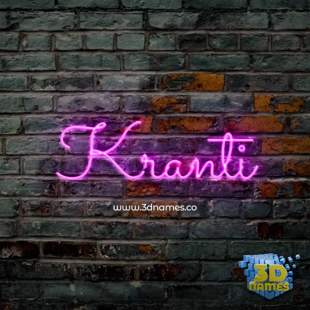 kranti in Pink Neon style - 3D name wallpaper