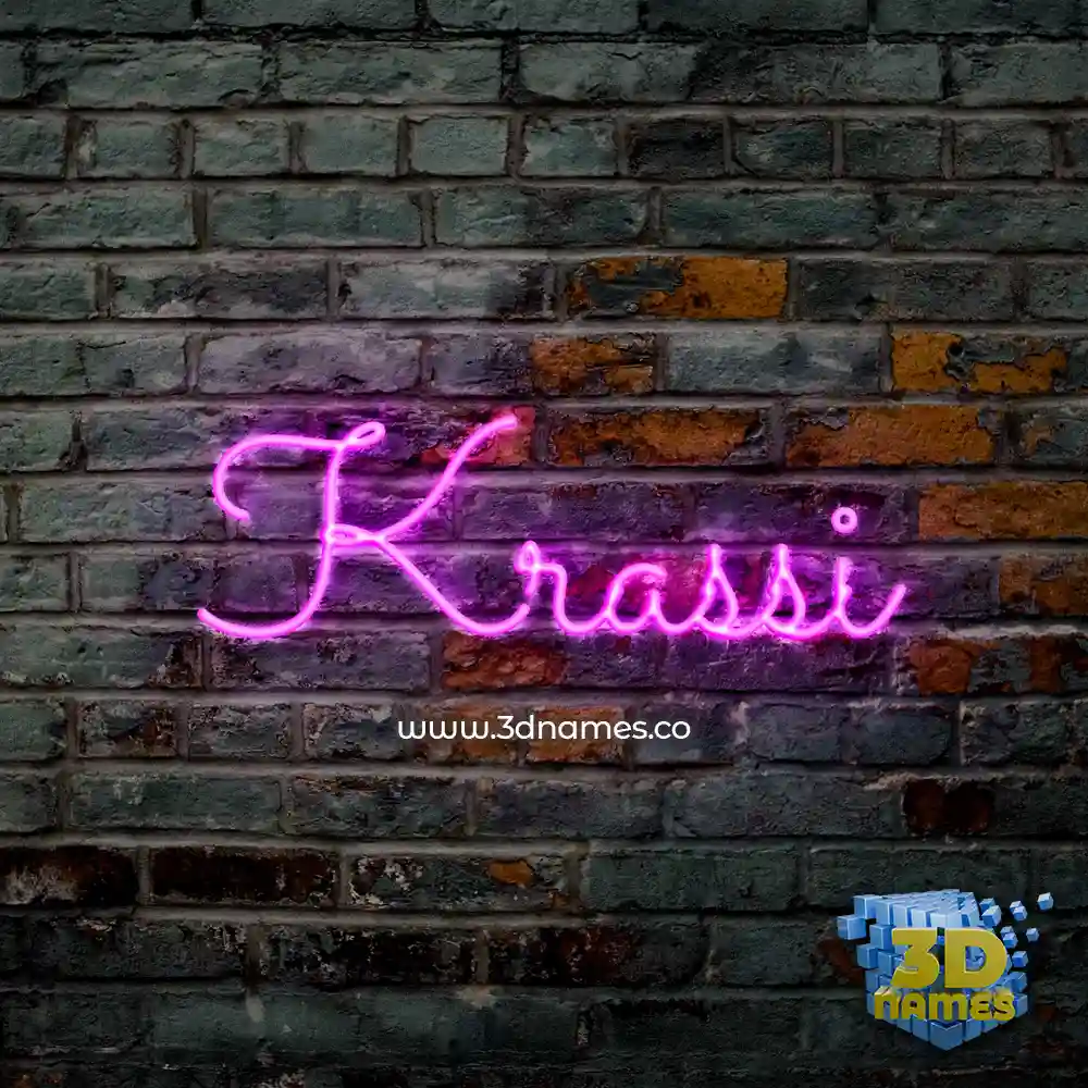 krassi in Pink Neon style - 3D name wallpaper