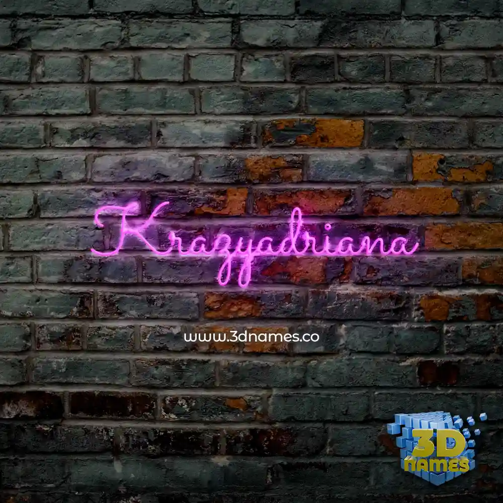 krazyadriana in Pink Neon style - 3D name wallpaper