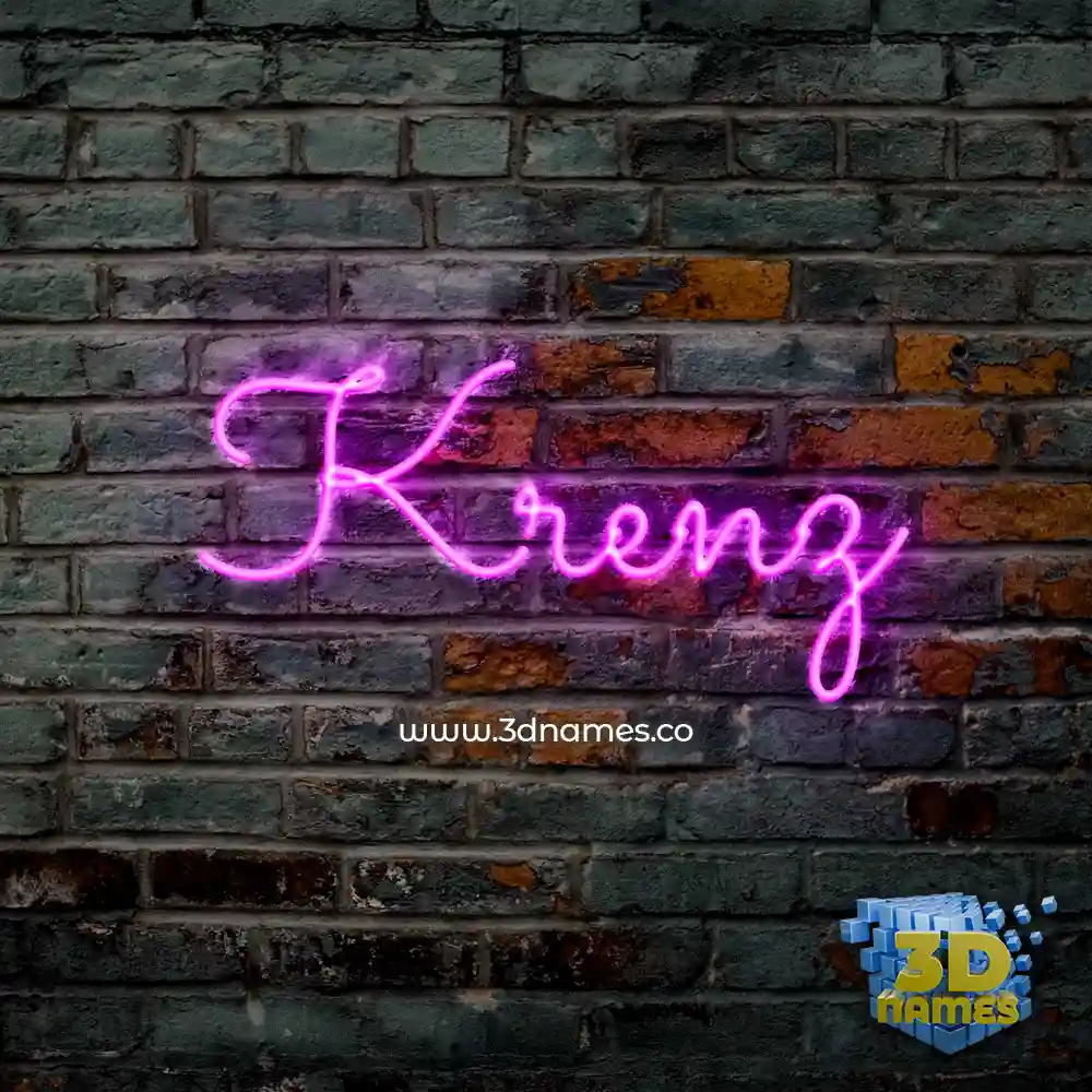 krenz in Pink Neon style - 3D name wallpaper