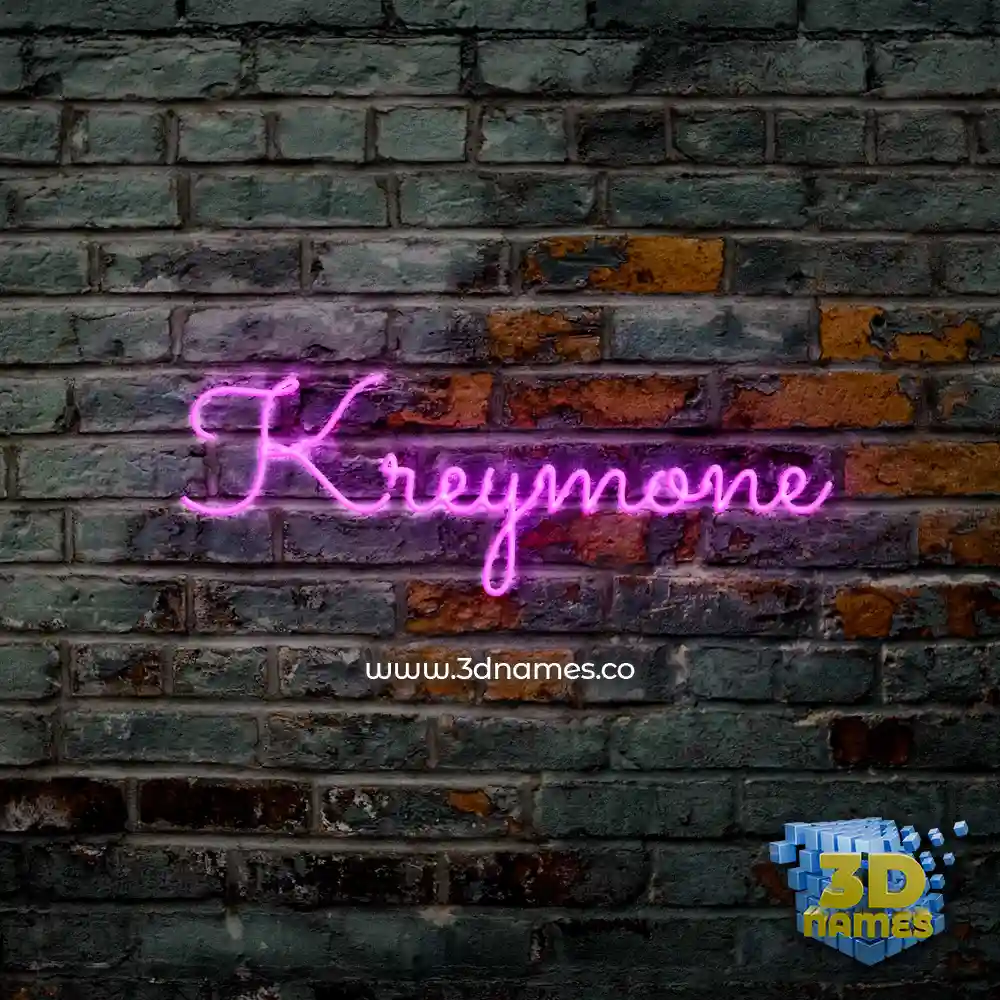 kreymone in Pink Neon style - 3D name wallpaper