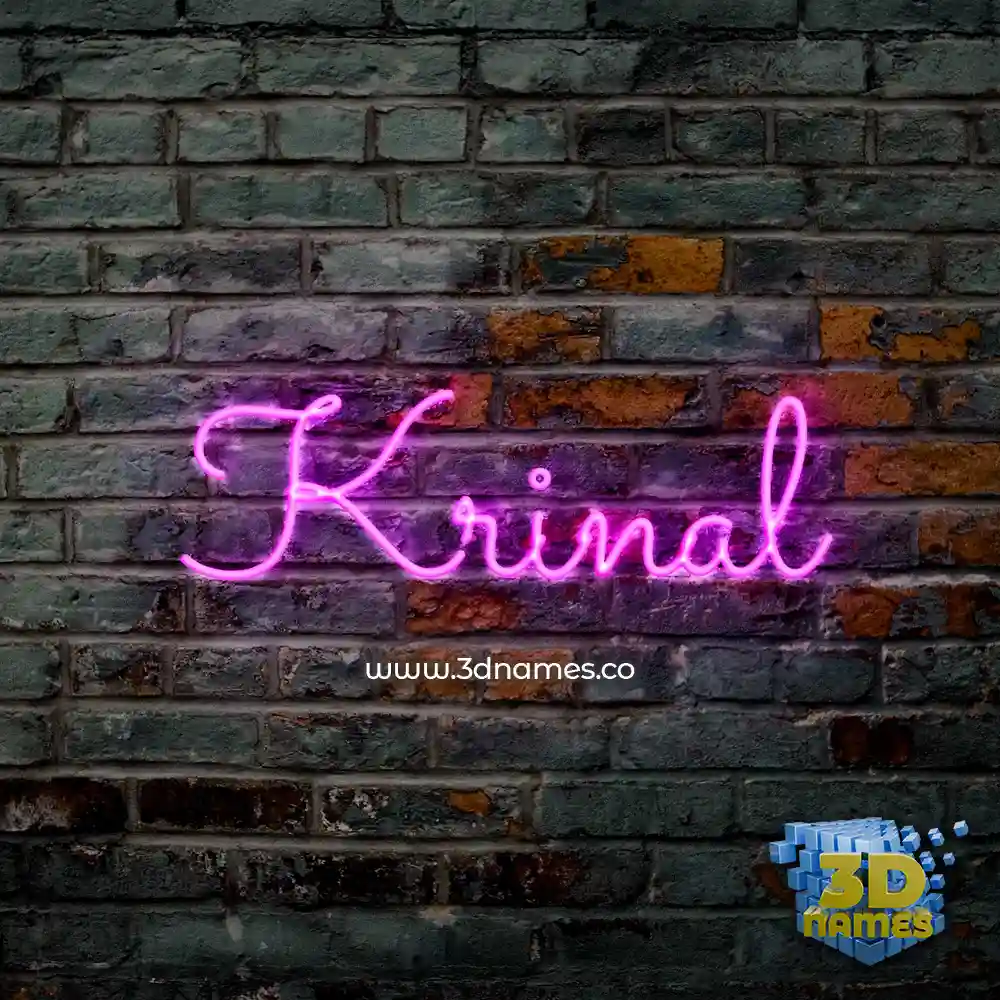 krinal in Pink Neon style - 3D name wallpaper