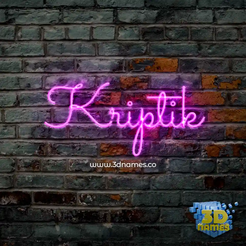 kriptik in Pink Neon style - 3D name wallpaper