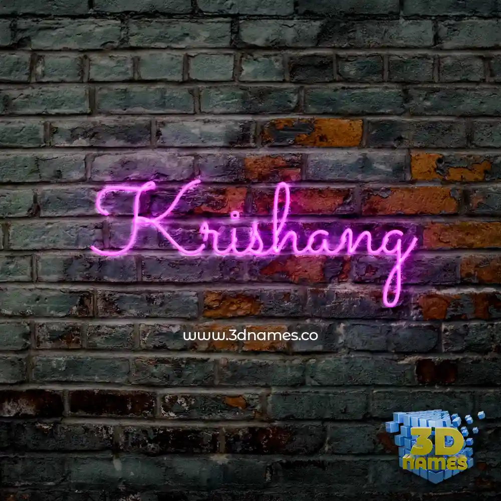 krishang in Pink Neon style - 3D name wallpaper