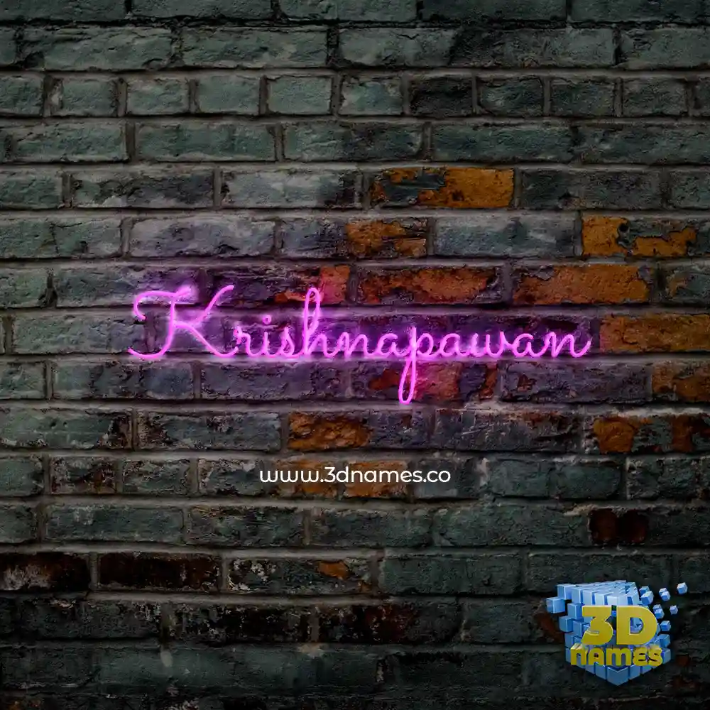 krishnapawan in Pink Neon style - 3D name wallpaper