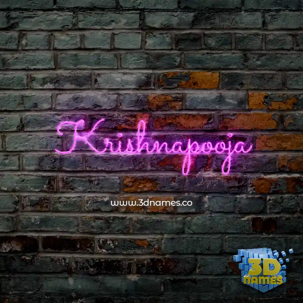 krishnapooja in Pink Neon style - 3D name wallpaper