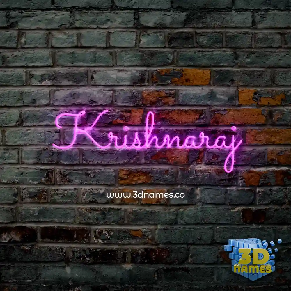 krishnaraj in Pink Neon style - 3D name wallpaper