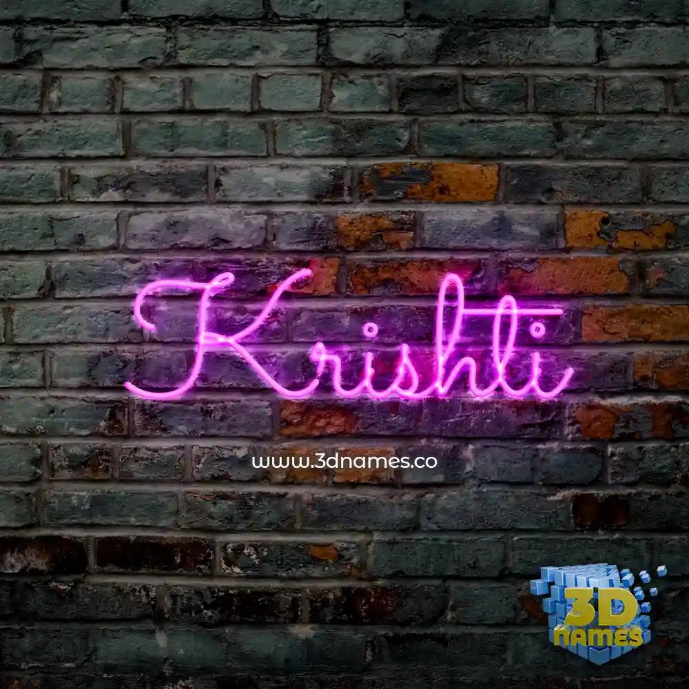 krishti in Pink Neon style - 3D name wallpaper