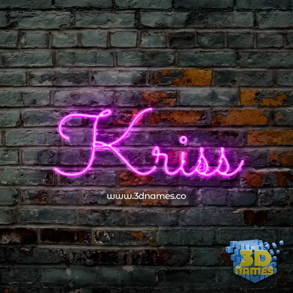 kriss in Pink Neon style - 3D name wallpaper