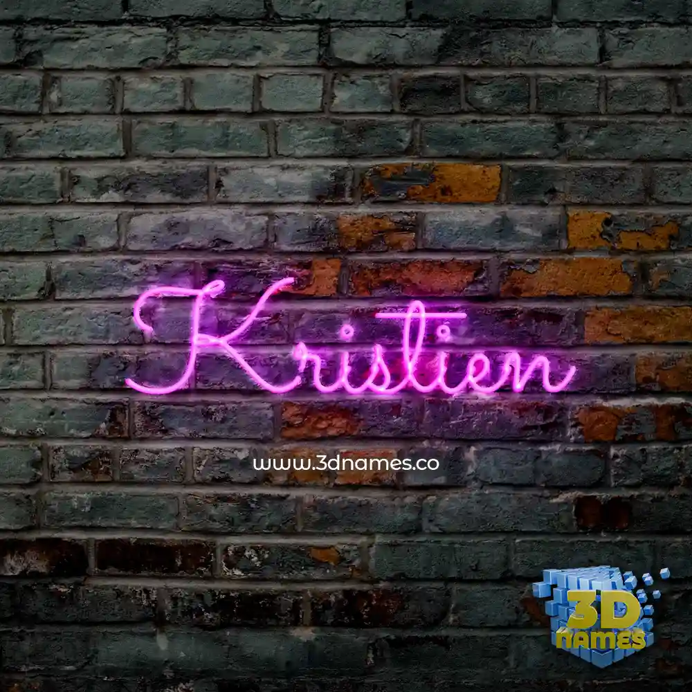 kristien in Pink Neon style - 3D name wallpaper