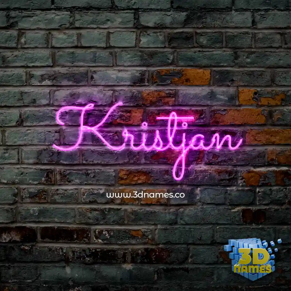 kristjan in Pink Neon style - 3D name wallpaper