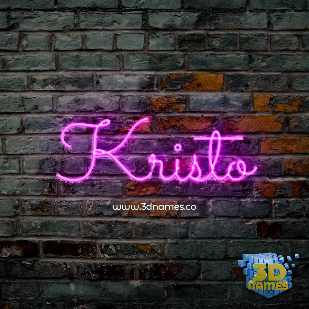 kristo in Pink Neon style - 3D name wallpaper