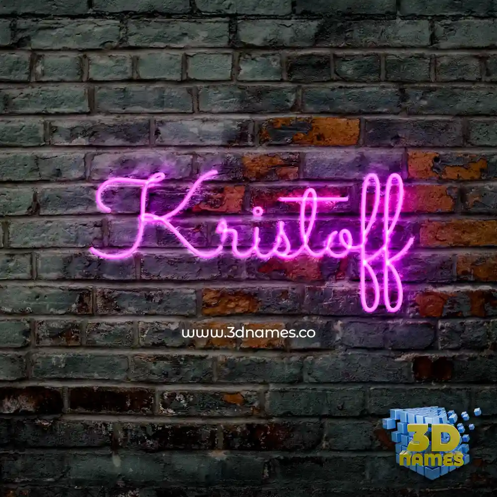 kristoff in Pink Neon style - 3D name wallpaper