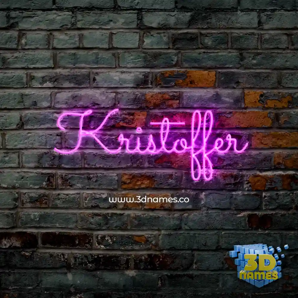 kristoffer in Pink Neon style - 3D name wallpaper