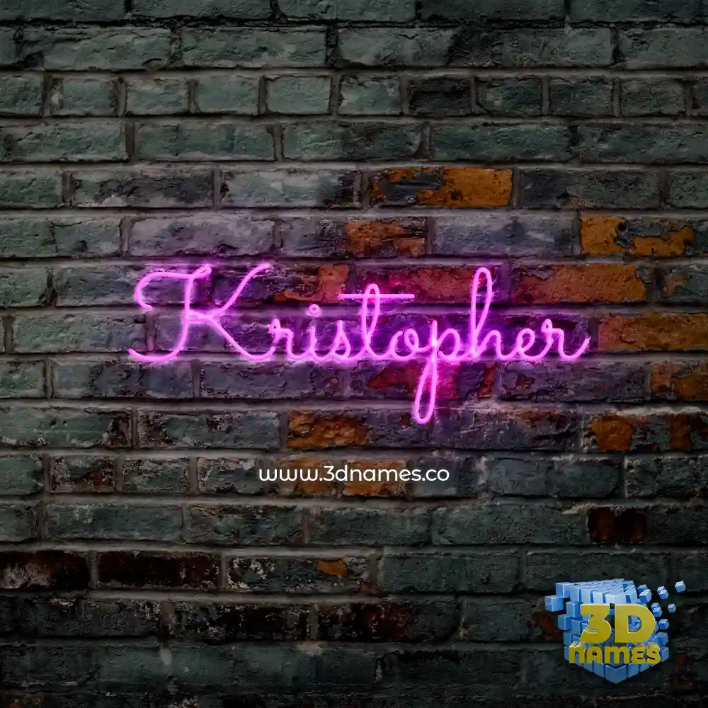 kristopher in Pink Neon style - 3D name wallpaper