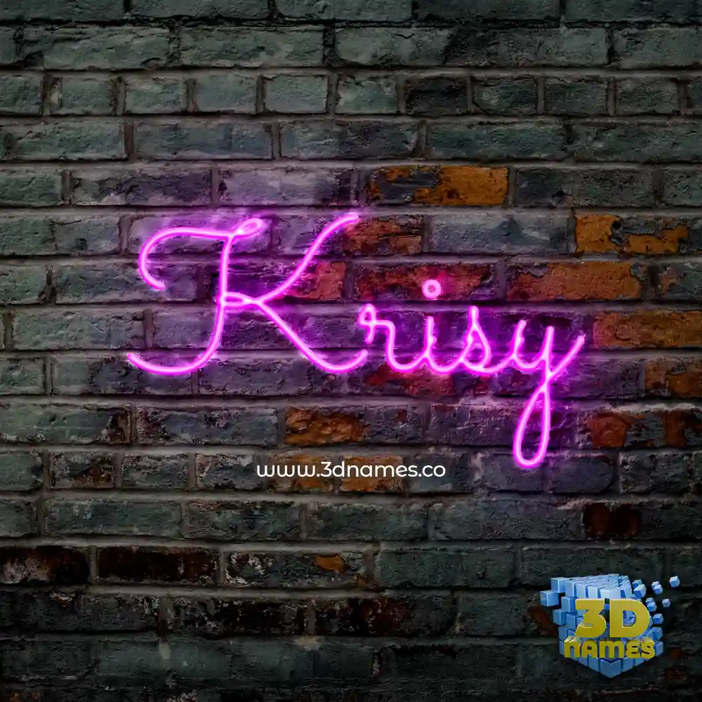 krisy in Pink Neon style - 3D name wallpaper